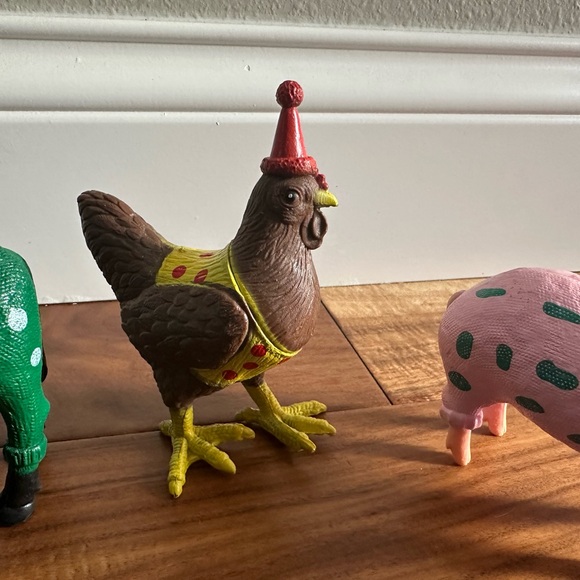 Target Bullseye Farm Animal Birthday Party Cake Toppers or Figures Set of 3 - Picture 4 of 5